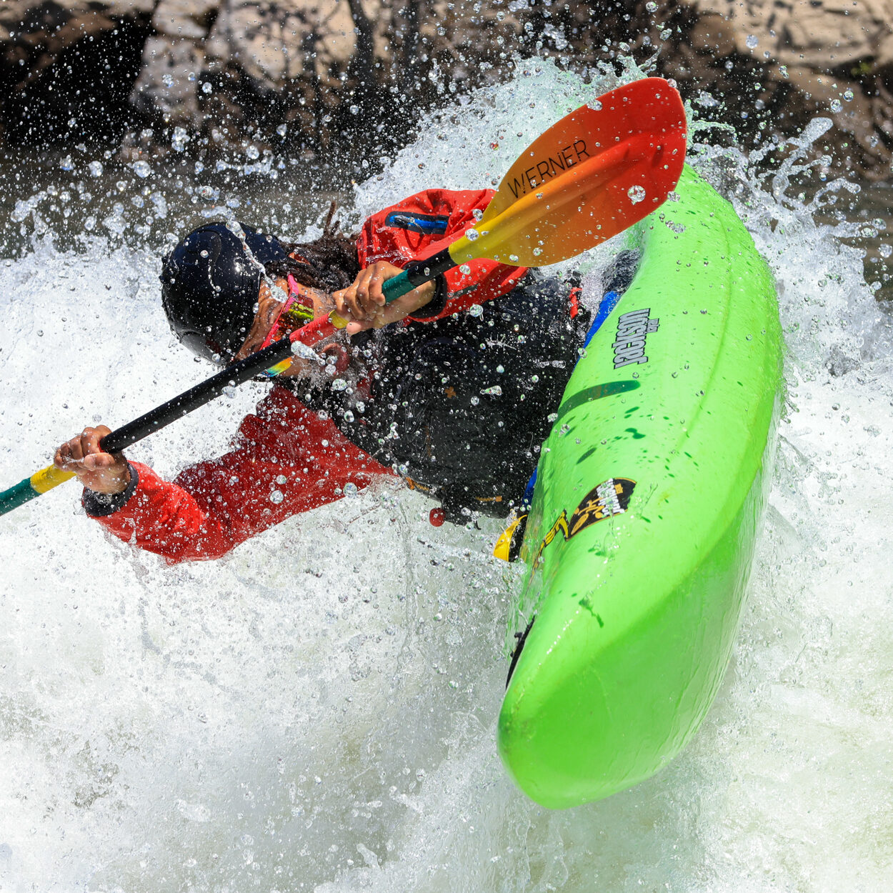 Whitewater Kayaker at Satans Cesspool on The South Fork American River